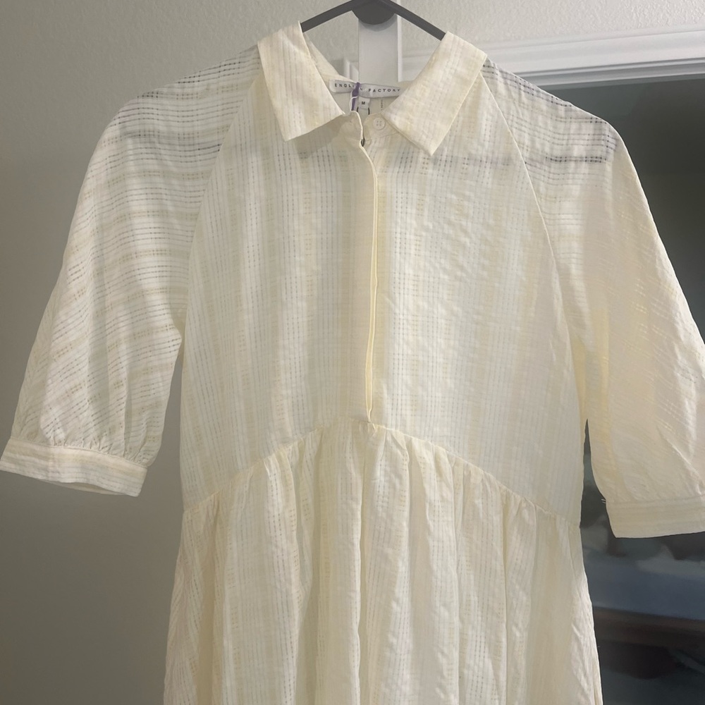 English Factory Ivory Textured Midi Dress